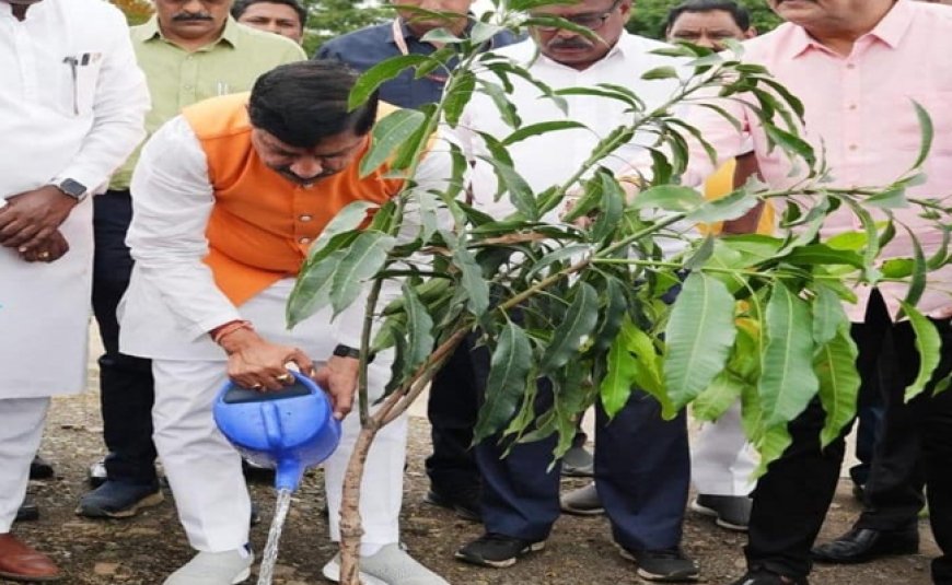 मुख्यमंत्री डॉ. यादव ने यवतमाल के दीनदयाल प्रबोधिनी में रोपा पौधा